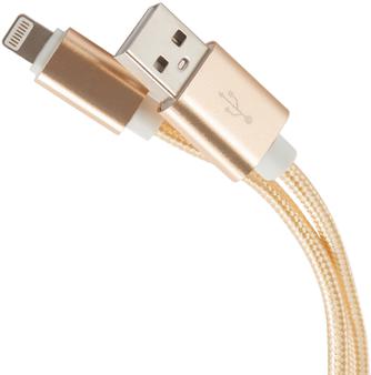 Кабель Red Line Nylon USB to Apple Lightning 1m 2A Gold