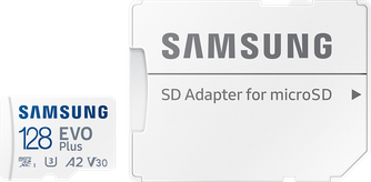Карта памяти Samsung Evo Plus microSDXC A2 128GB с адаптером