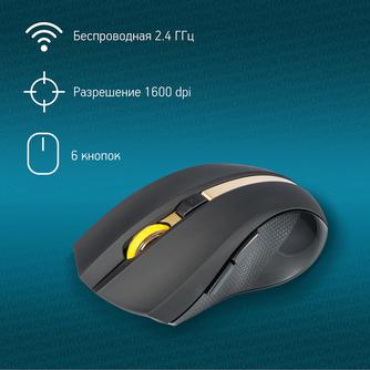 Мышь беспроводная Oklick 495MW Black/Gold