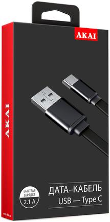 Кабель Akai TPE USB to USB Type-C 1m Black