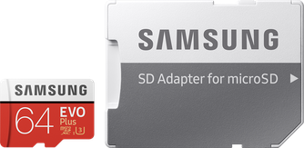 Карта памяти Samsung Evo Plus microSD UHS-I Class 10 64GB с адаптером