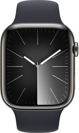 Умные часы Apple Watch Series 9 GPS + Cellular, 45mm Stainless Steel Graphite с чёрным ремешком M/L