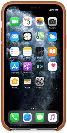 Клип-кейс Apple Leather Case для iPhone 11 Pro Золотисто-коричневый