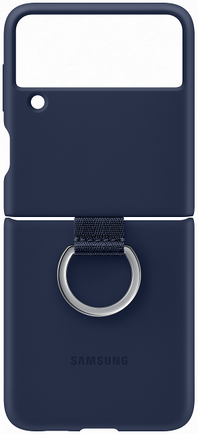 Клип-кейс Samsung Silicone Cover with Ring Z Flip3 с креплением-кольцо Navy