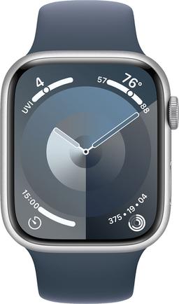 Умные часы Apple Watch Series 9, 45mm Aluminum Silver с синим ремешком S/M