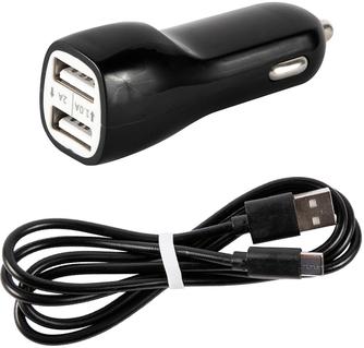 Автомобильное зарядное устройство Red Line AC2-20 с кабелем USB-C Black