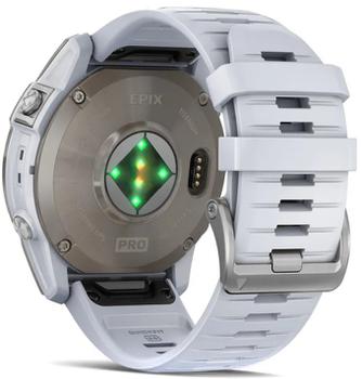 Умные часы Garmin Epix Pro (Gen 2) Sapphire 51mm Titanium, с белым ремешком