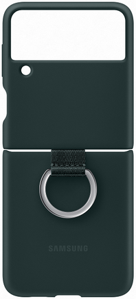 Клип-кейс Samsung Silicone Cover with Ring Z Flip3 с креплением-кольцо Green