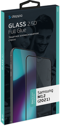 Защитное стекло Deppa Full Glue для Samsung Galaxy M12 0.33mm Black