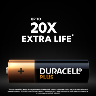 Батарейки Duracell Plus AA (LR6) 1,5 V (4 шт)