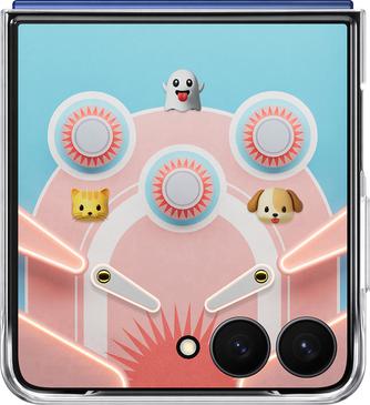 Изображение товара Клип-кейс Samsung Flipsuit Case Z Flip7 прозрачный с светодиодами и фоторамками