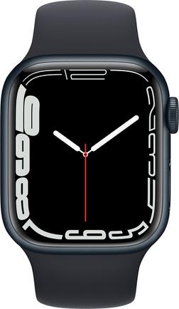Умные часы Apple Watch Series 7, 41 мм чёрный алюминий/чёрный спортивный ремешок