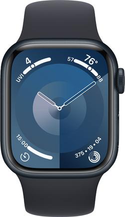 Умные часы Apple Watch Series 9, 41mm Aluminum Midnight с чёрным ремешком S/M