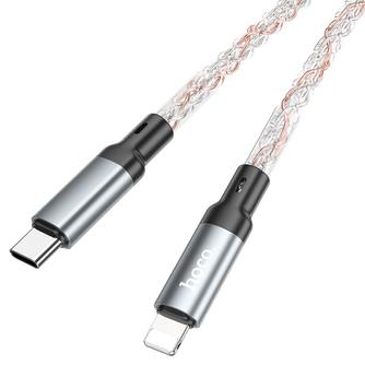 Кабель Hoco U112 Shine USB Type-C to Apple Lightning 1m Gray