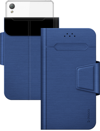 Чехол-книжка Deppa Wallet Fold M для смартфонов 4.3"-5.5" Blue