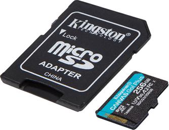 Карта памяти Kingston Canvas Go Plus microSDXC UHS-I U3 V30 A2 256GB с адаптером
