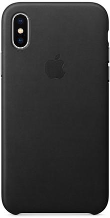Клип-кейс Apple Leather Case для iPhone X Чёрный