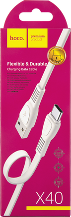 Кабель Hoco X40 USB to USB-C 1m White