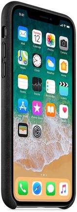 Клип-кейс Apple Leather Case для iPhone X Чёрный