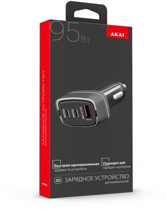 Автомобильное зарядное устройство Akai CH-6D21B Black