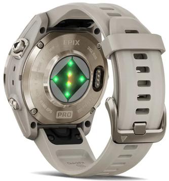 Умные часы Garmin Epix Pro (Gen 2) Sapphire 42mm Soft Gold, с золотистым ремешком