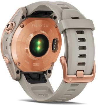 Умные часы Garmin Fenix 7S Solar 42mm Rose Gold, с серым ремешком