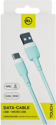 Кабель Red Line Touch USB to microUSB 1m 3A Green