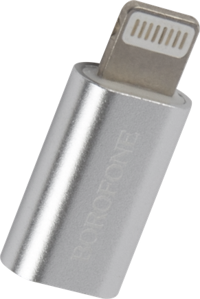 Адаптер Borofone BV5 microUSB to Apple Lightning Silver