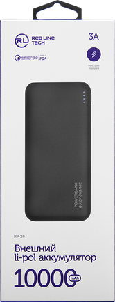 Портативное зарядное устройство Red Line RP-26 QC/PD 10000mAh Black