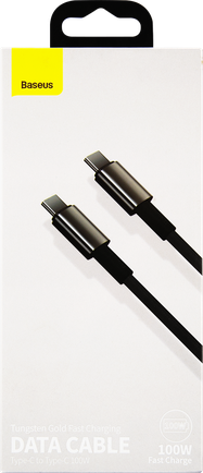 Кабель Baseus Tungsten Gold CATWJ-01 USB-C to USB-C 1m Black