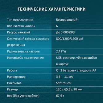 Мышь беспроводная Oklick 495MW Black/Gold