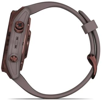 Умные часы Garmin Fenix 7S Sapphire Solar 42mm Dark Bronze, с бронзовым ремешком