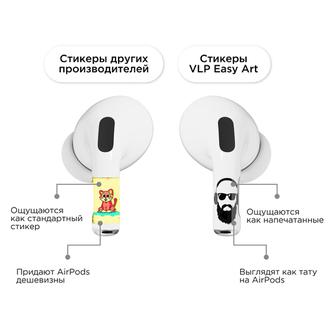 Комплект наклеек VLP Easy Art Bearded Man для Apple AirPods 4, 2 шт