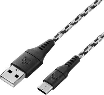 Кабель Rocket Contact USB to microUSB 2.4A 1m Black/White