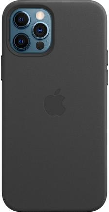 Клип-кейс Apple Leather Case with MagSafe для iPhone 12/12 Pro Чёрный