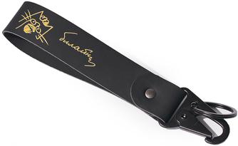 Изображение товара Брелок Пушечех черный из искусственной кожи с логотипом коллекции Билайн