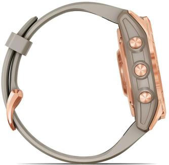 Умные часы Garmin Fenix 7S Solar 42mm Rose Gold, с серым ремешком