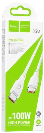 Кабель Hoco X93 USB-C to USB-C 2m 3A White