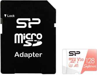 Карта памяти Silicon Power Superior DV3 microSDXC UHS-I Class 10 128GB с адаптером