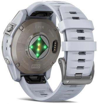 Умные часы Garmin Epix Pro (Gen 2) Sapphire 47mm Titanium, с белым ремешком