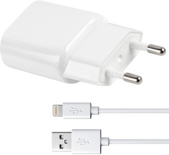 Зарядное устройство Red Line ТС-3A с кабелем Apple Lightning White
