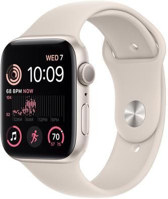 Умные часы Apple Watch SE, 44 мм сияющая звезда, с бежевым Sport ремешком