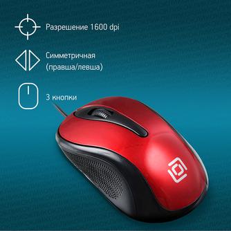 Проводная мышь Oklick 385M Black/Red