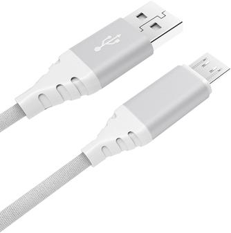 Изображение товара Кабель USB to microUSB Akai CBL208 1м нейлоновая оплетка