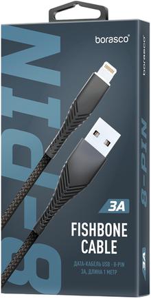 Кабель BoraSCO USB to Apple Lightning 3A 1m Black