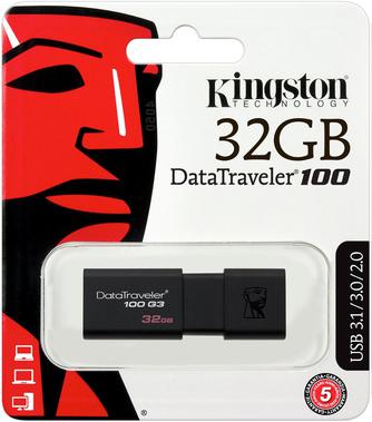 USB-накопитель Kingston DataTraveler 100 G3 32GB Black