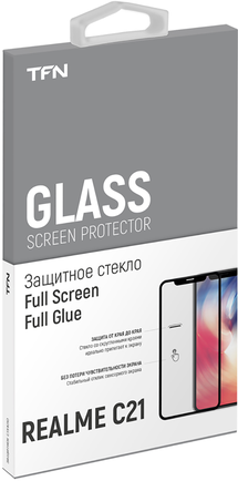 Защитное стекло TFN Full Screen 2.5D для Realme C21 Black