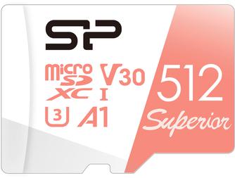Карта памяти Silicon Power Superior DV3 microSDXC UHS-I Class 10 512GB с адаптером