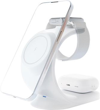 Изображение товара Беспроводное зарядное устройство VLP Powerstand 3в1 Qi White для iPhone, Apple Watch и AirPods