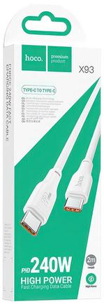 Кабель Hoco X93 USB-C to USB-C 2m 5A White